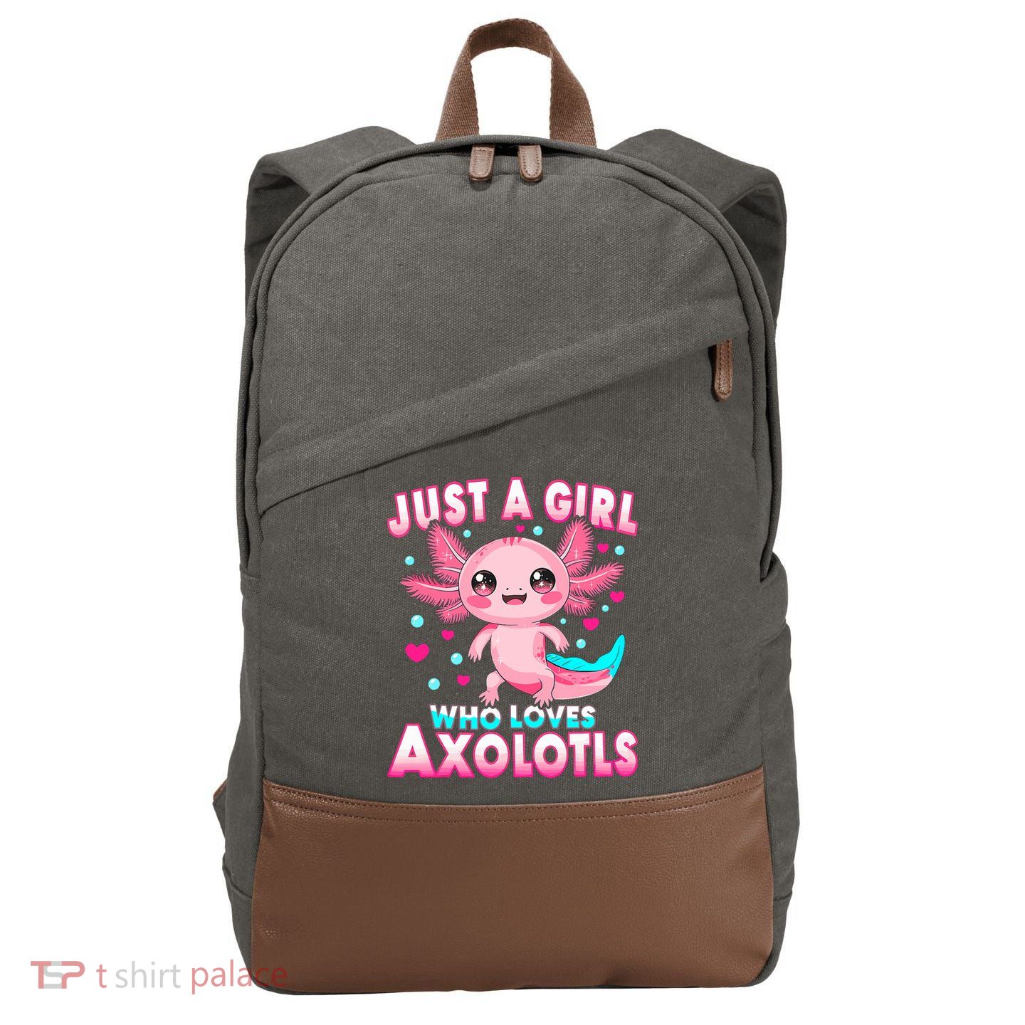 Axolotl Kawaii  Just A Girl Who Loves Axolotls Cotton Canvas Backpack