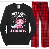 Axolotl Kawaii Just A Girl Who Loves Axolotls Long Sleeve Pajama Set