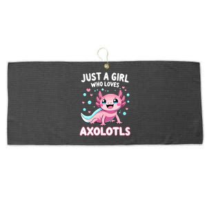 Axolotl Kawaii Just A Girl Who Loves Axolotls Large Microfiber Waffle Golf Towel