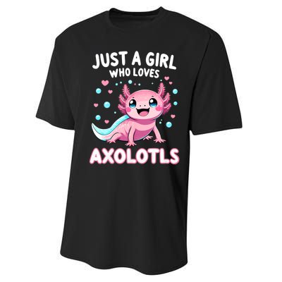 Axolotl Kawaii Just A Girl Who Loves Axolotls Performance Sprint T-Shirt