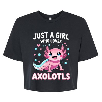 Axolotl Kawaii Just A Girl Who Loves Axolotls Bella+Canvas Jersey Crop Tee