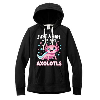 Axolotl Kawaii Just A Girl Who Loves Axolotls Women's Fleece Hoodie