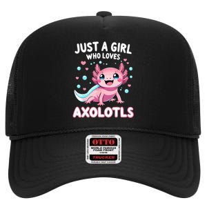 Axolotl Kawaii Just A Girl Who Loves Axolotls High Crown Mesh Back Trucker Hat