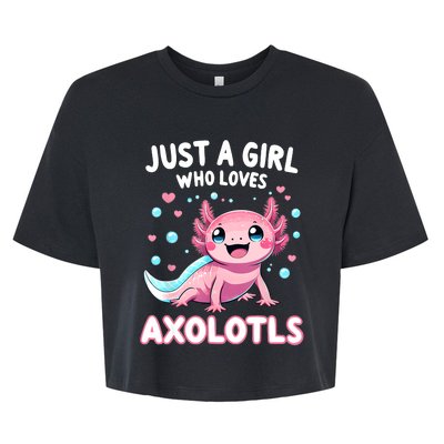 Axolotl Kawaii Just A Girl Who Loves Axolotls Bella+Canvas Jersey Crop Tee