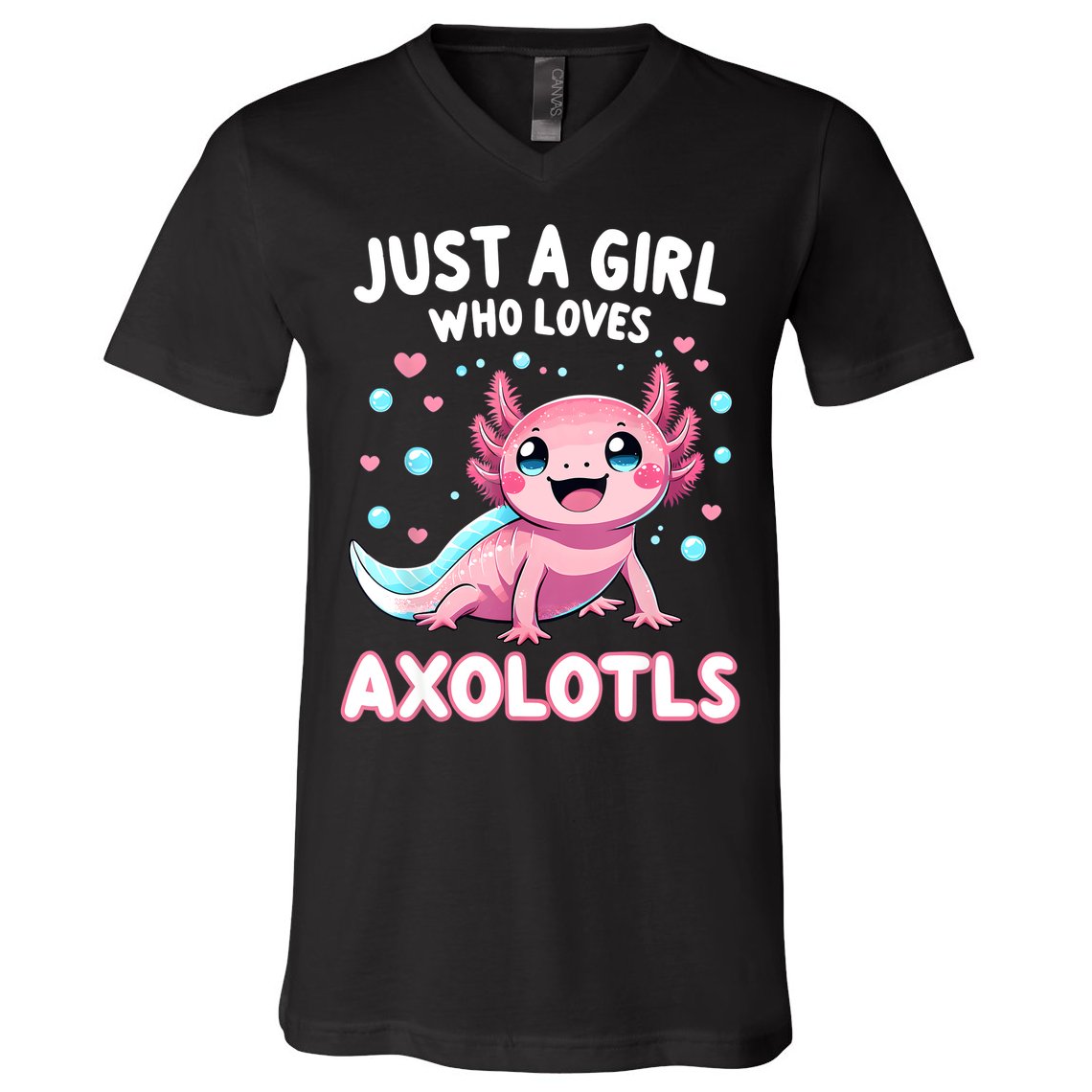 Axolotl Kawaii Just A Girl Who Loves Axolotls V-Neck T-Shirt