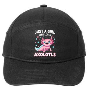 Axolotl Kawaii Just A Girl Who Loves Axolotls 7-Panel Snapback Hat