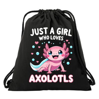 Axolotl Kawaii Just A Girl Who Loves Axolotls Drawstring Bag