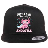 Axolotl Kawaii Just A Girl Who Loves Axolotls Flat Bill Trucker Hat