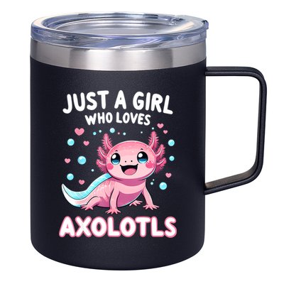 Axolotl Kawaii Just A Girl Who Loves Axolotls 12oz Stainless Steel Coffee Mug