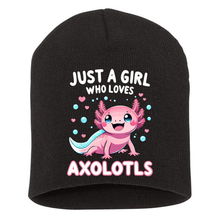 Axolotl Kawaii Just A Girl Who Loves Axolotls Short Acrylic Beanie