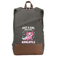 Axolotl Kawaii Just A Girl Who Loves Axolotls Cotton Canvas Backpack