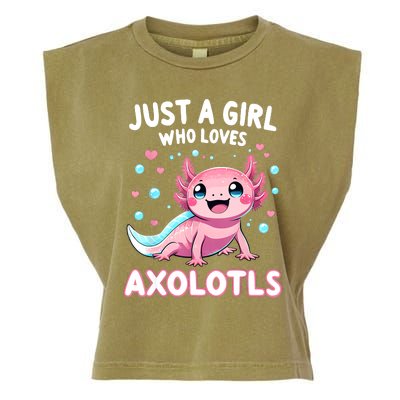 Axolotl Kawaii Just A Girl Who Loves Axolotls Garment-Dyed Women's Muscle Tee