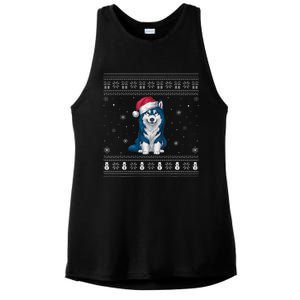 Alaskan Klee Kai Dog Loversanta Ugly Xmas Sweater Ladies PosiCharge Tri-Blend Wicking Tank