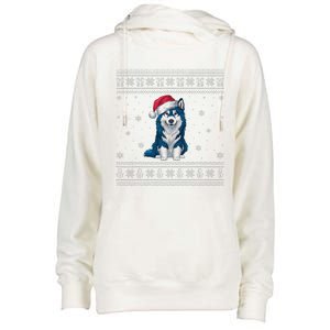 Alaskan Klee Kai Dog Loversanta Ugly Xmas Sweater Womens Funnel Neck Pullover Hood