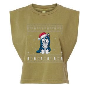 Alaskan Klee Kai Dog Loversanta Ugly Xmas Sweater Garment-Dyed Women's Muscle Tee