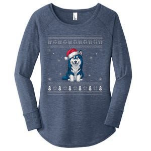 Alaskan Klee Kai Dog Loversanta Ugly Xmas Sweater Women's Perfect Tri Tunic Long Sleeve Shirt