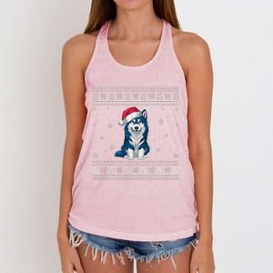 Alaskan Klee Kai Dog Loversanta Ugly Xmas Sweater Women's Knotted Racerback Tank