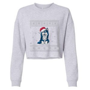 Alaskan Klee Kai Dog Loversanta Ugly Xmas Sweater Cropped Pullover Crew