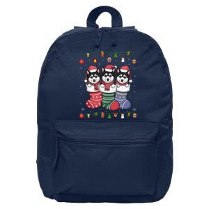 Alaskan Klee Kai Dog In Christmas Xmas Pajama 16 in Basic Backpack