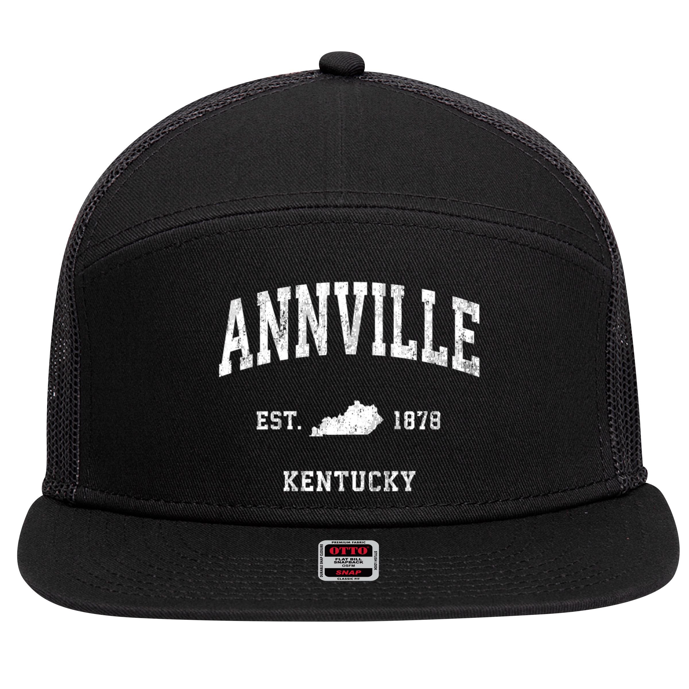 Annville Kentucky Ky Vintage Athletic Sports 7 Panel Mesh Trucker Snapback Hat