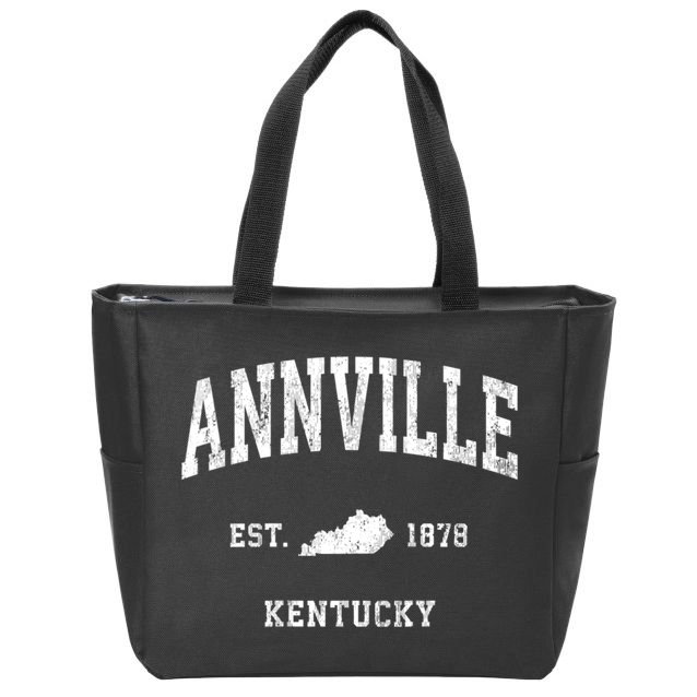 Annville Kentucky Ky Vintage Athletic Sports Zip Tote Bag