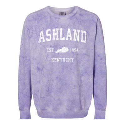 Ashland Kentucky Ky Vintage Sports Colorblast Crewneck Sweatshirt