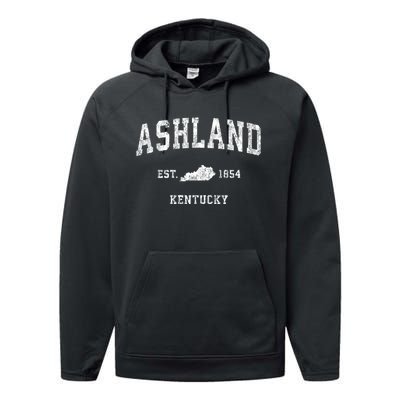 Ashland Kentucky Ky Vintage Sports Performance Fleece Hoodie