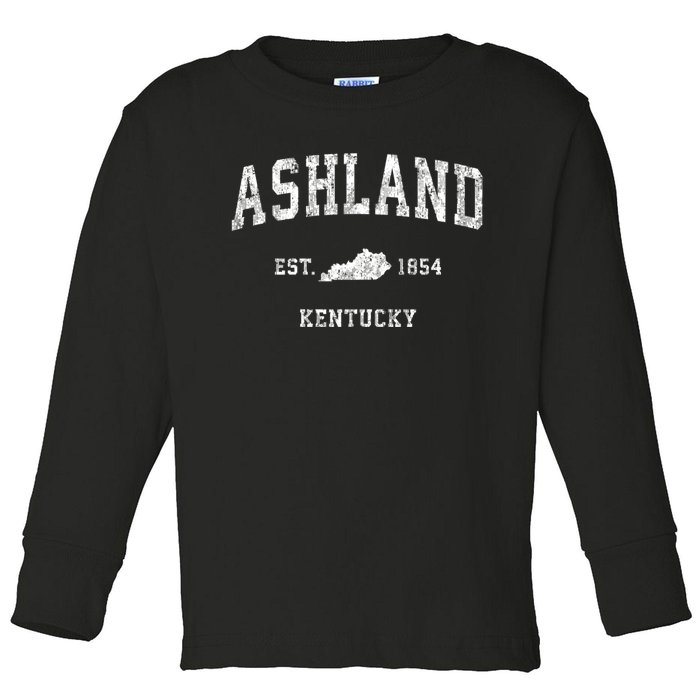 Ashland Kentucky Ky Vintage Sports Toddler Long Sleeve Shirt