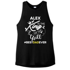 Alex King Of The Grill Best Dad Ever Fathers Day Gift Ladies PosiCharge Tri-Blend Wicking Tank