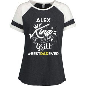 Alex King Of The Grill Best Dad Ever Fathers Day Gift Enza Ladies Jersey Colorblock Tee