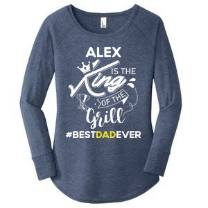 Alex King Of The Grill Best Dad Ever Fathers Day Gift Women's Perfect Tri Tunic Long Sleeve Shirt