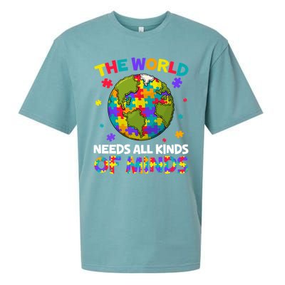 All Kinds Of Minds Autism Awareness Earth Day Autistic Gift Sueded Cloud Jersey T-Shirt