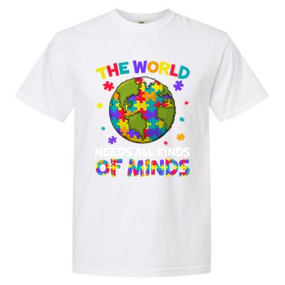 All Kinds Of Minds Autism Awareness Earth Day Autistic Gift Garment-Dyed Heavyweight T-Shirt