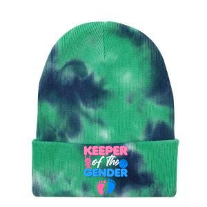 Announcet Keeper Of Gender Reveal Party Idea Baby Funny Gift Tie Dye 12in Knit Beanie