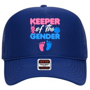 Announcet Keeper Of Gender Reveal Party Idea Baby Funny Gift High Crown Mesh Back Trucker Hat