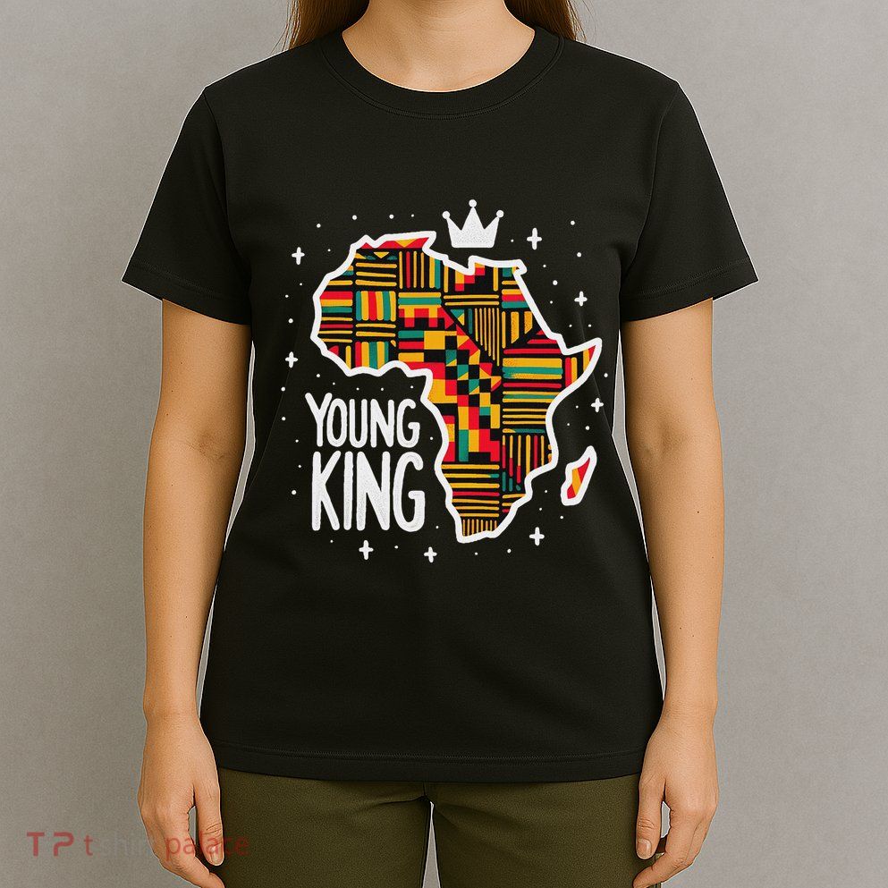 African Kente Print Clothes Young King Kente T-Shirt