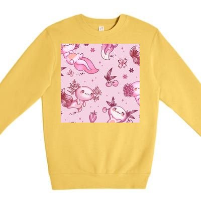 Axolotl Kawaii Pattern Premium Crewneck Sweatshirt