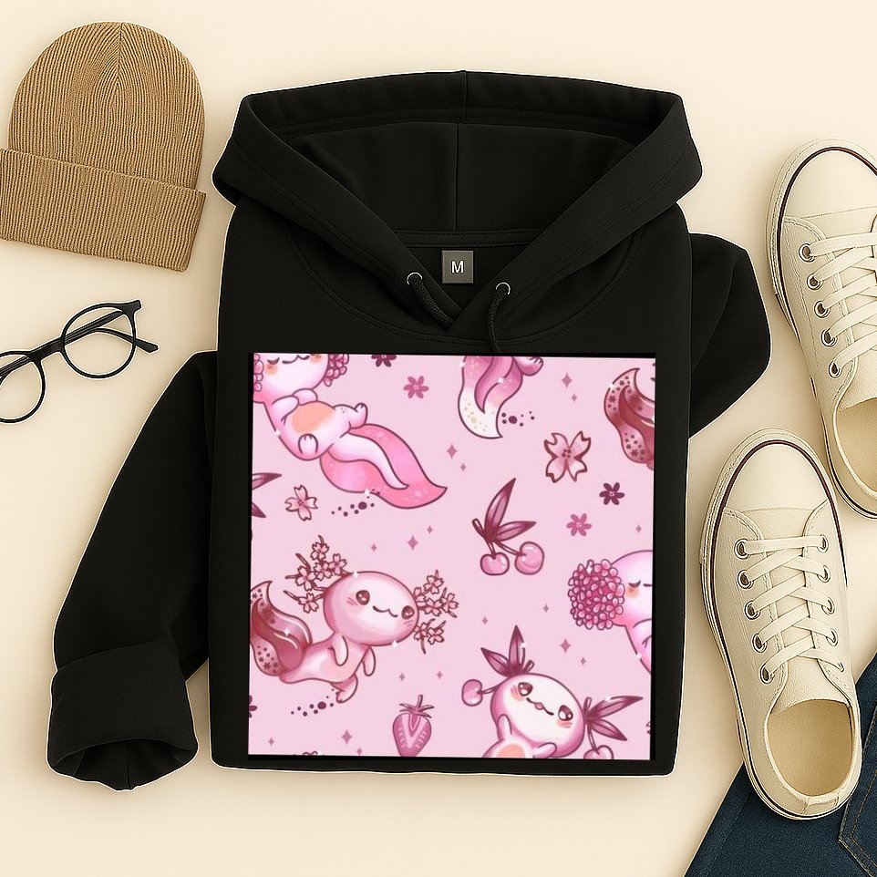 Axolotl Kawaii Pattern Hoodie