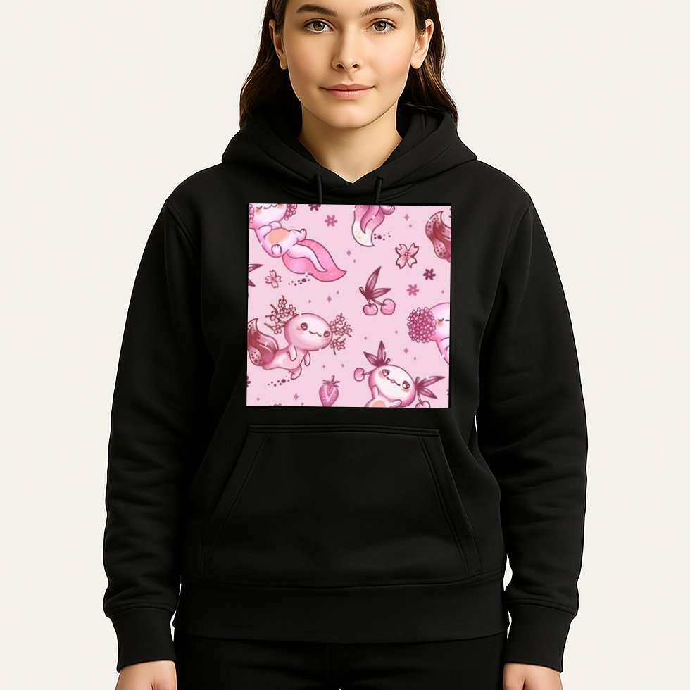 Axolotl Kawaii Pattern Hoodie