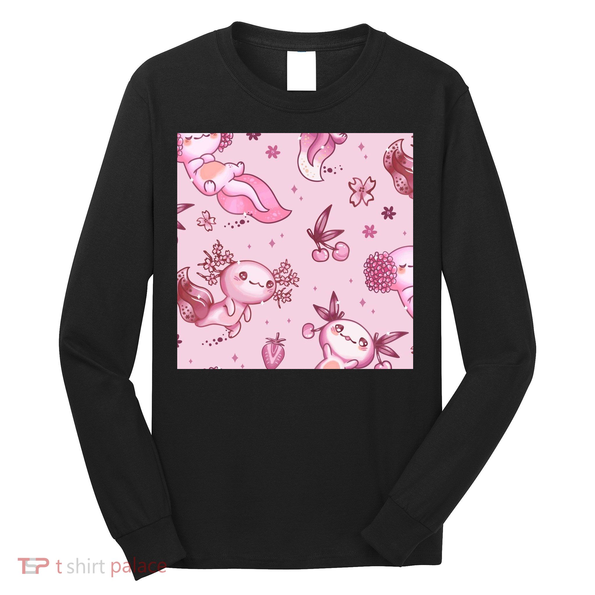Axolotl Kawaii Pattern Long Sleeve Shirt