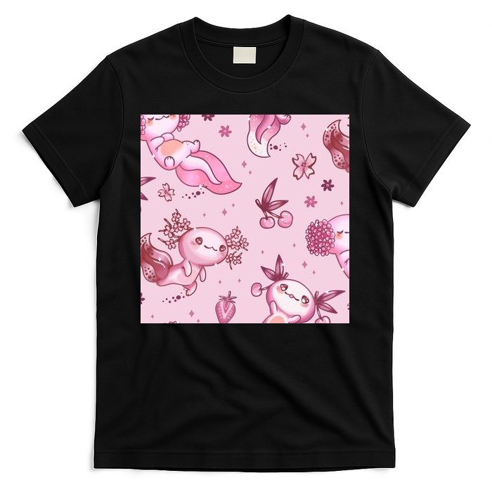 Axolotl Kawaii Pattern T-Shirt