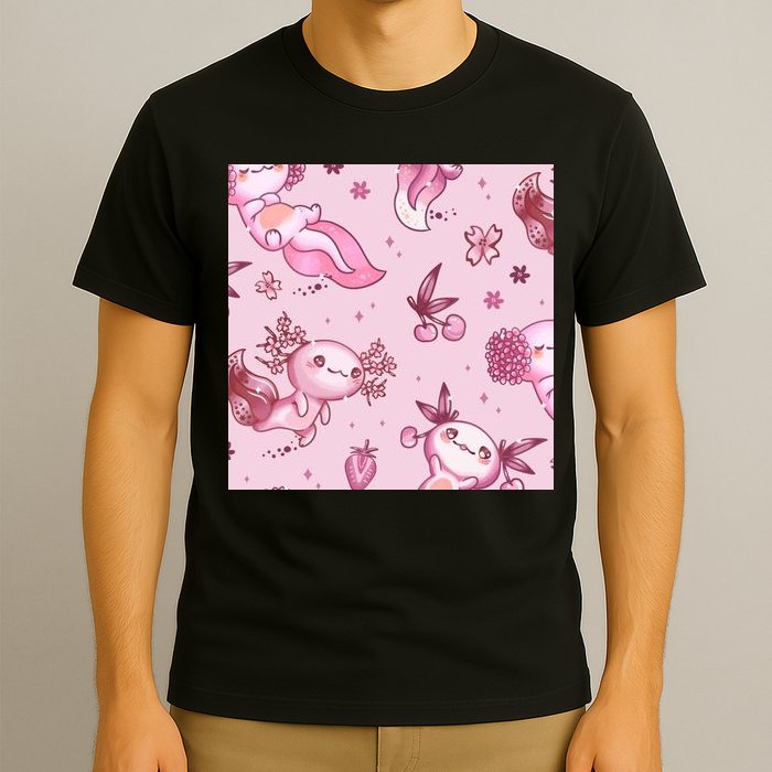 Axolotl Kawaii Pattern T-Shirt