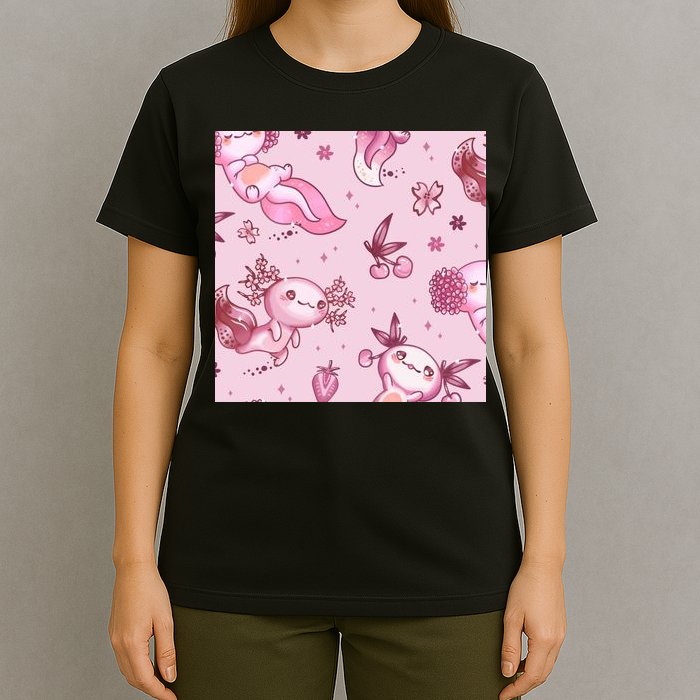 Axolotl Kawaii Pattern T-Shirt