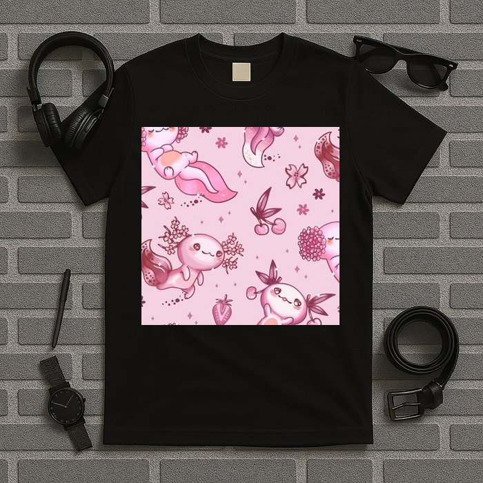 Axolotl Kawaii Pattern T-Shirt