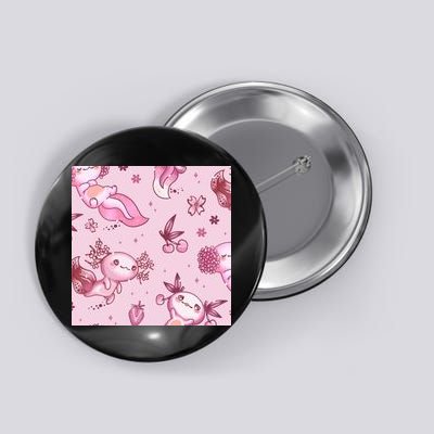 Axolotl Kawaii Pattern Button