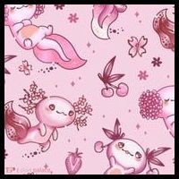 Axolotl Kawaii Pattern Button