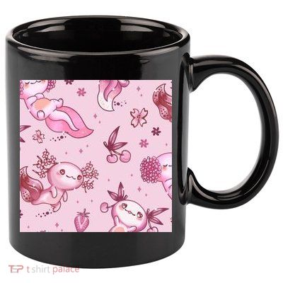 Axolotl Kawaii Pattern 11oz C Handle Ceramic Mug