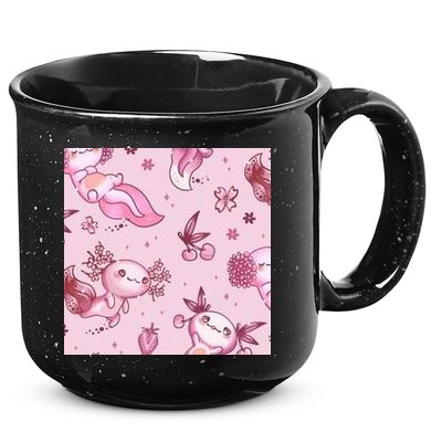 Axolotl Kawaii Pattern 15oz Campfire Ceramic Mug
