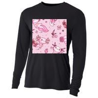 Axolotl Kawaii Pattern Cooling Performance Long Sleeve Crew