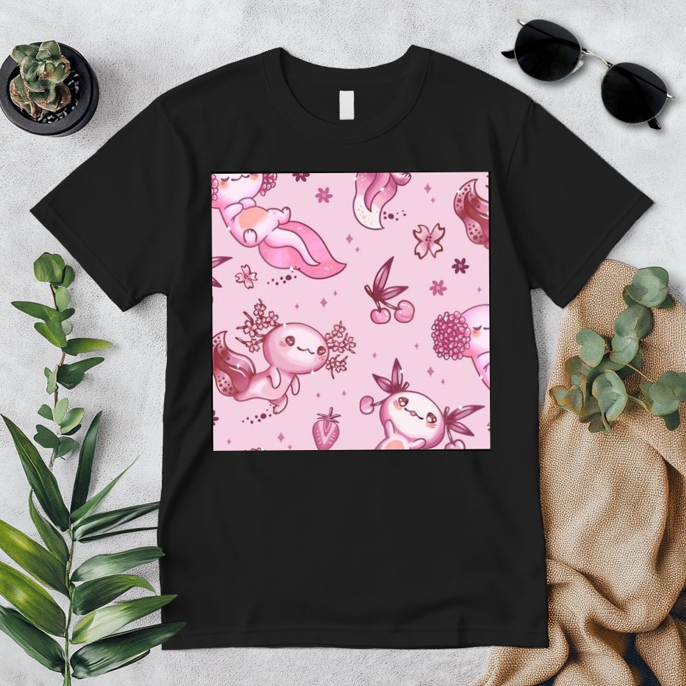 Axolotl Kawaii Pattern Premium T-Shirt